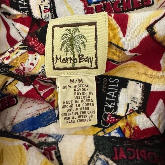 MORRO BAY Tropical Cocktail Print Button-Up Shirt | medium - Picture 7 of 8